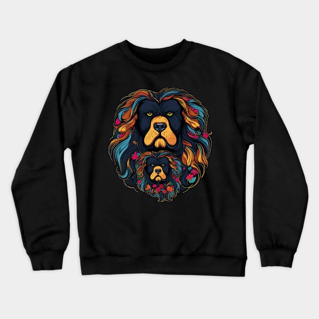 Tibetan Mastiff Fathers Day Crewneck Sweatshirt by JH Mart